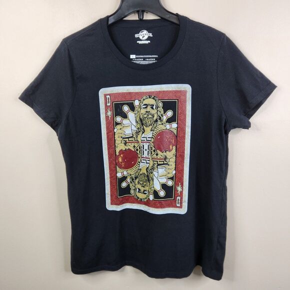 Universal Studios The Big Lebowski The Dude Abides Playing Graphic Card Tee L - Picture 1 of 6